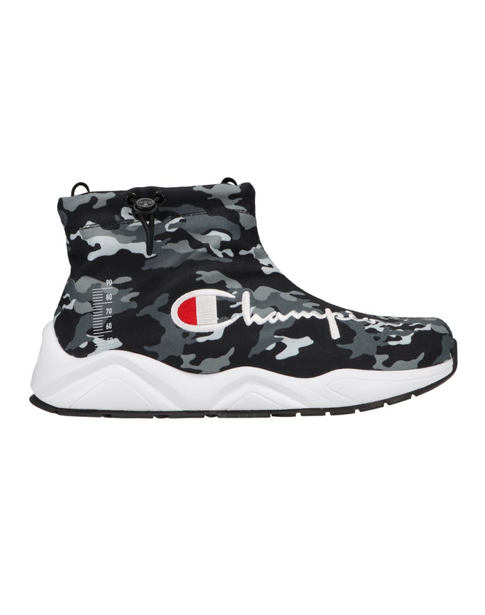 Champion Mens Sneakers NZ - Rally Drizzle Black/White ( 1826-CPAKO )